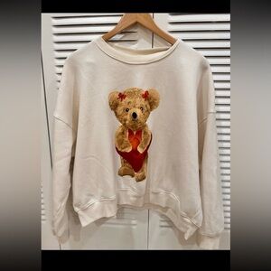 Grayson & Thread Teddy Bear Print Cream
Graphic Sweatshirt Size XL Like New